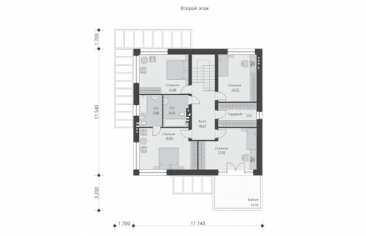 Проект индивидуального  двухэтажного  жилого дома